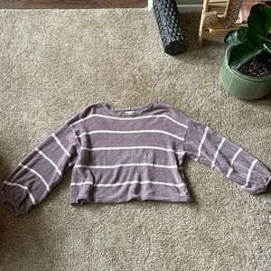 American Eagle purple stripped sweater